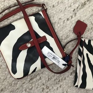 Dooney & Burke zebra print leather purse & wallet